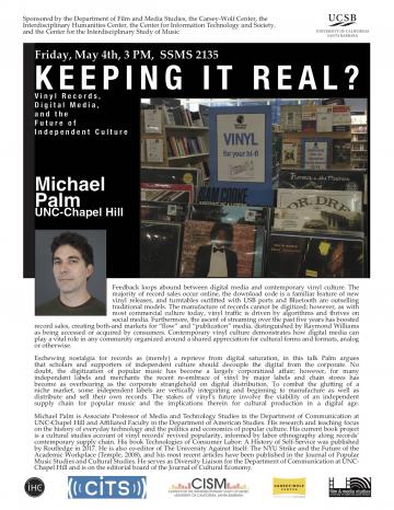 poster of michael palm's talk